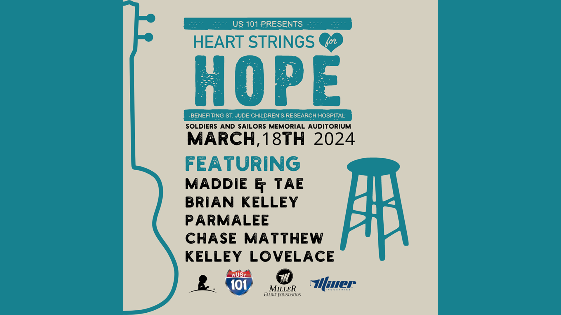 Tickets for US101's Heart Strings for Hope still available